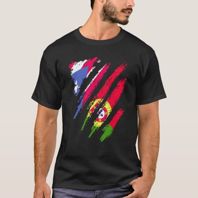 Camiseta Puerto Rico Flag Portugal Grown Patriot Country St (Frente)
