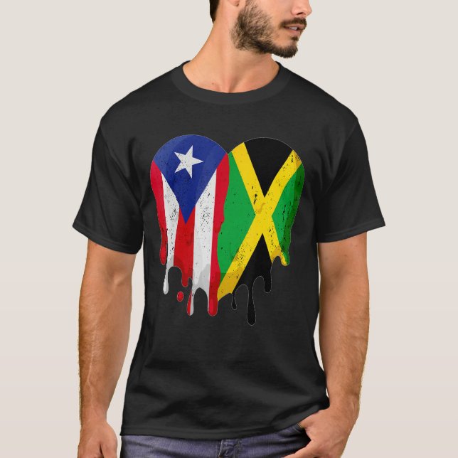 Camiseta Puerto Rico Japan Flag Heart Citizen Grown Patriot (Frente)