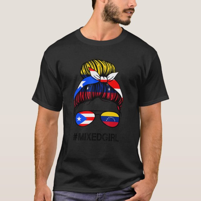 Camiseta Puerto Rico Venezuela Flag Puerto Rican Venezuelan (Frente)