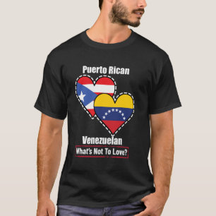 Camiseta Puerto Riquenho Venezuelano Corações Bandeiras O Q