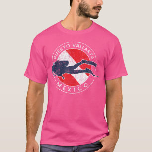 Camiseta Puerto Vallarta Mexico Souvenir Scuba Dive Flag Di