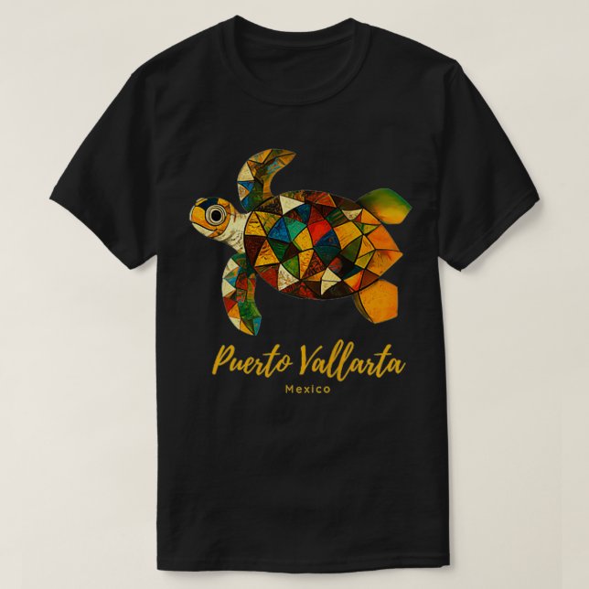 Camiseta Puerto Vallarta México Tartaruga Tribal Souvenir (Frente do Design)