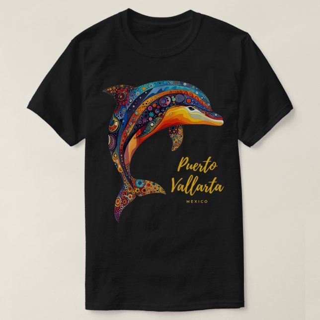 Camiseta Puerto Vallarta Mexico Viagem Vintage Tribal Dolph (Frente do Design)
