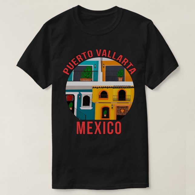 Camiseta Puerto Vallarta Romantic Zone México (Frente do Design)