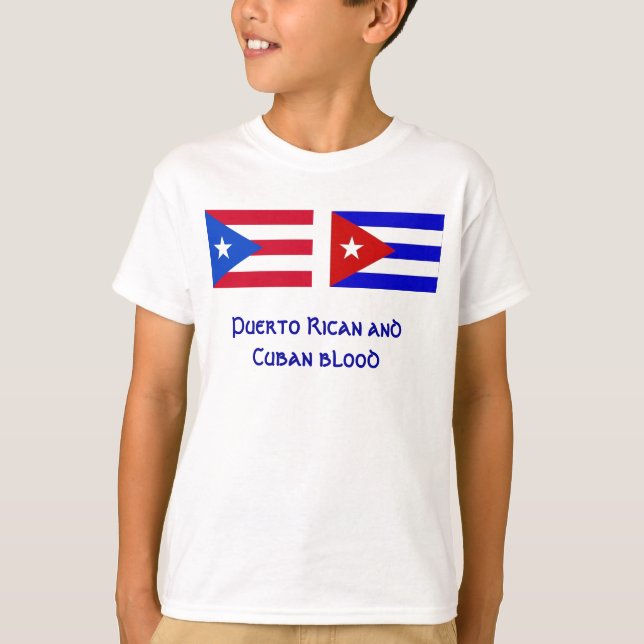 Camiseta PuertoRico_flag, Cuba_flag, porto-riquenho e Cu… (Frente)