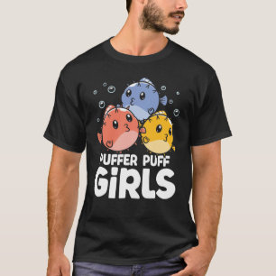 Camiseta Puffer Puff Girls - Engraçada Peixe Puffer
