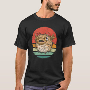 Camiseta Pufferfish Retro Puffin Fish Sunset