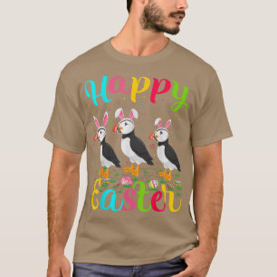 Camiseta Puffin Bird Engraçado Páscoa de Ovo Coelho Puffin 