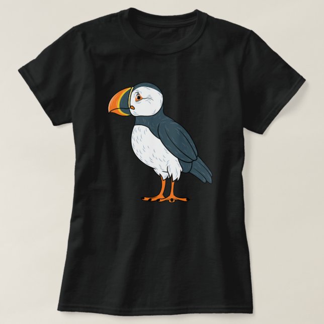 Camiseta Puffin Bird Funny Islândia SeaBird Gift Men W (Frente do Design)