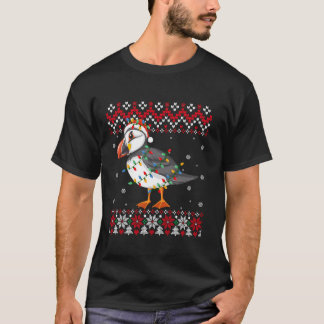 Camiseta Puffin Bird Santa Hat Homens Mulheres Crianças Fei