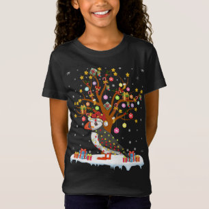Camiseta Puffin Bird Xmas Lighting Papais noeis Puffin Cris