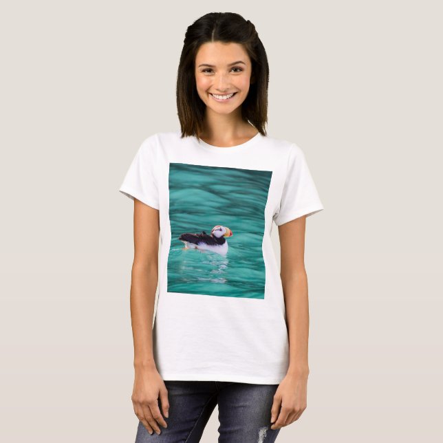 Camiseta Puffin In Resurrection Bay, Alaska (Frente Completa)