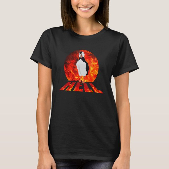 Camiseta Puffin Inferno Suando Arma Animal (Frente)