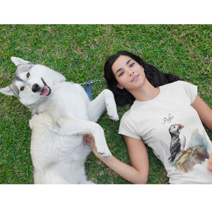 Camiseta Puffin numa Rocha Aquarela, personalizado