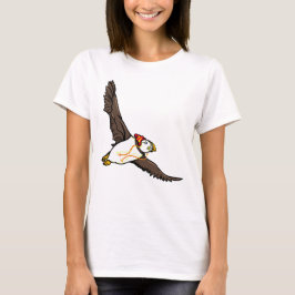 Camiseta Puffin Vestindo Um Chapéu Conhecido