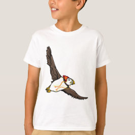 Camiseta Puffin Vestindo um chapéu de inverno maluco