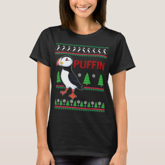 Camiseta Puffin Xmas Ugly Sweater Puffins Lover Engraçado