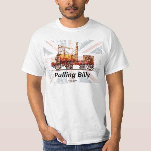 Camiseta Puffing Billy Steam Train Locomotive Inglês (Frente)