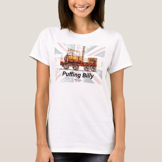 Camiseta Puffing Billy Steam Train Locomotive Inglês (Frente)