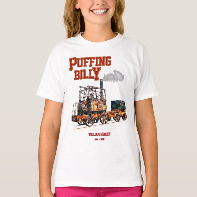 Camiseta Puffing Billy Steam Train Locomotive Inglês (Frente)
