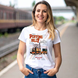 Camiseta Puffing Billy Steam Train Locomotive Inglês