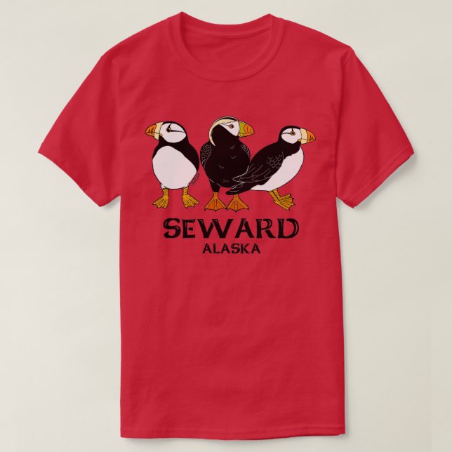 Camiseta Puffins Seward AK (Frente do Design)