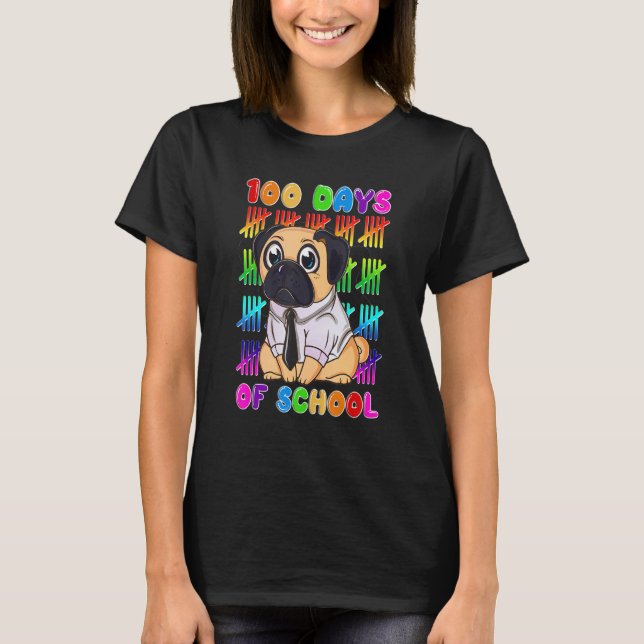Camiseta Pug 100 Days of School 100th Day of School Boys Gi (Frente)