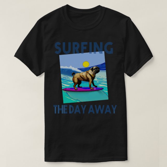 CAMISETA PUG 1 SURFING (Frente do Design)