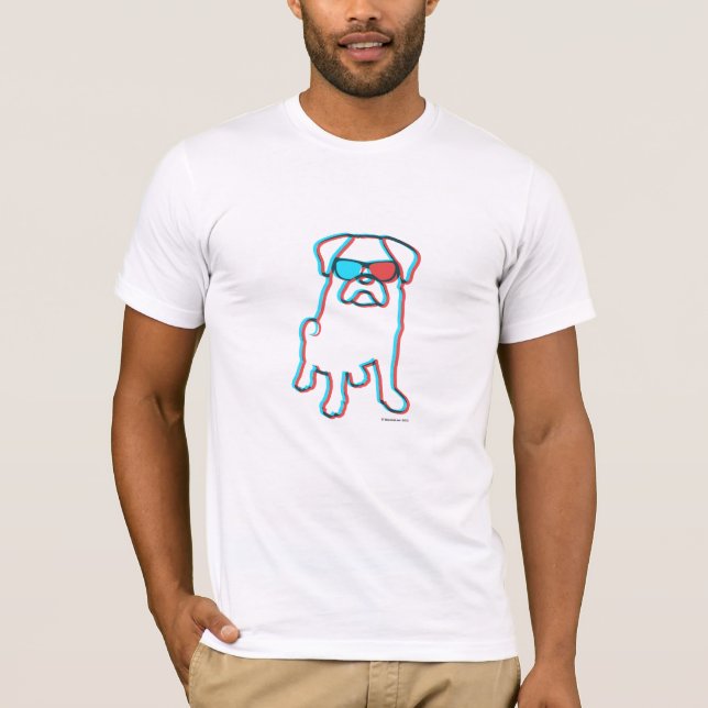 Camiseta Pug 3D (Frente)