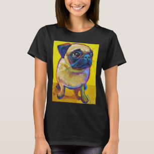 Camiseta Pug Adorable Puppy on Yellow Classic T-Shirt 250