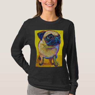 Camiseta Pug Adorable Puppy on Yellow Classic T-Shirt 250
