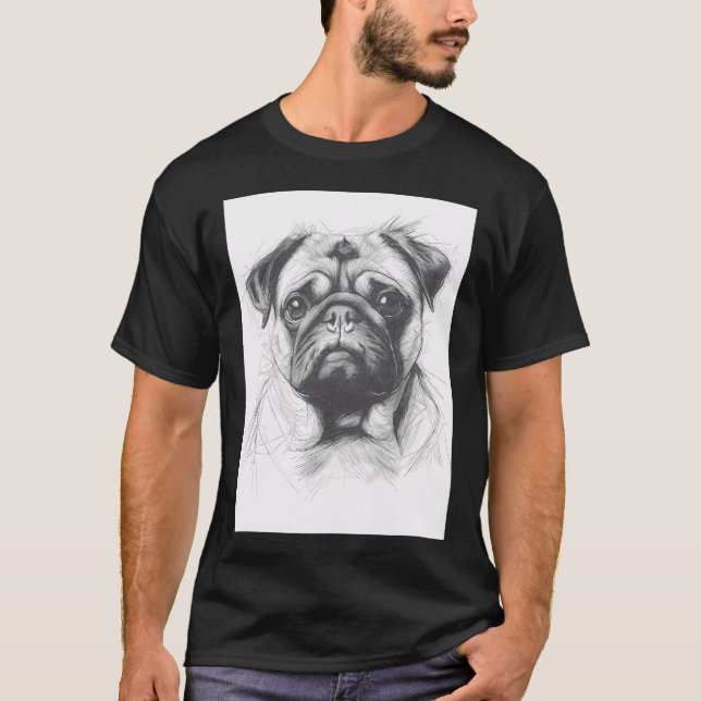 Camiseta Pug Adorável (Frente)