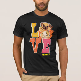Camiseta Pug ama cores bonitas