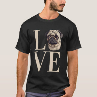 Camiseta Pug Amor para Proprietários que amam seus cães Mal