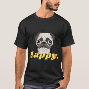 Camiseta Pug Arco-íris Feliz