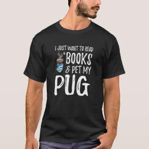 Camiseta Pug Avid Book Reader Mãe