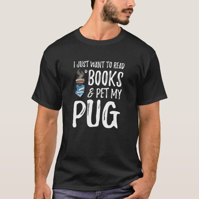 Camiseta Pug Avid Book Reader Mãe (Frente)