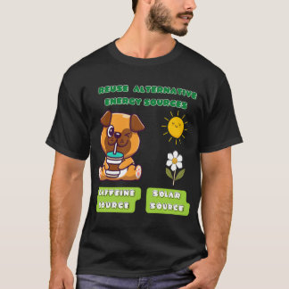 Camiseta Pug bebendo café