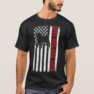 Camiseta Pug Best Dog Pai Ever American Flag Men