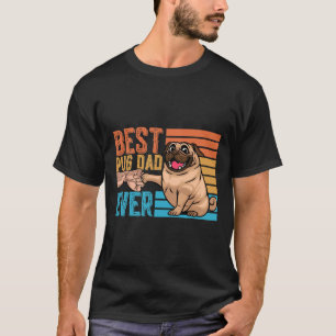 Camiseta Pug Best Pug Pai Alguma Vez O Pai Do Dia Do Pai Pa