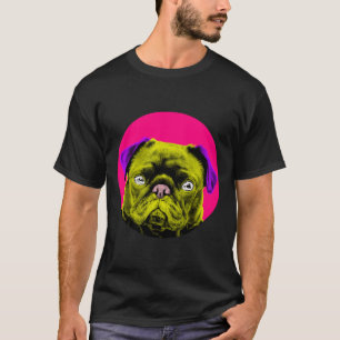 Camiseta Pug Bolha Cor-de-Rosa Pop Art 843