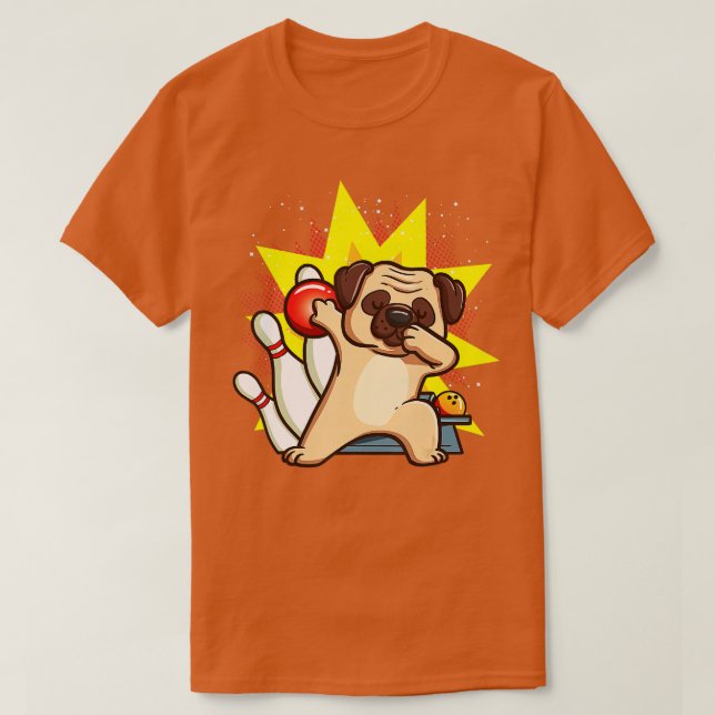 Camiseta Pug Boliches Crianças Pugs Dogs Chemise Party Gift (Frente do Design)
