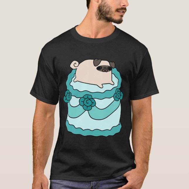 Camiseta Pug Bolo de Aniversário (Frente)