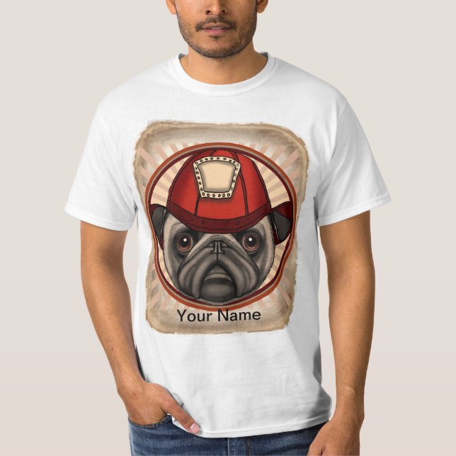 Camiseta Pug Bombeiro (Frente)