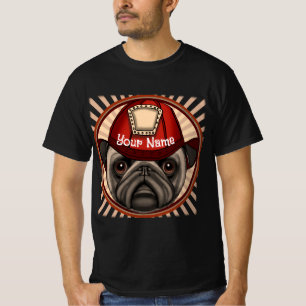 Camiseta Pug Bombeiro