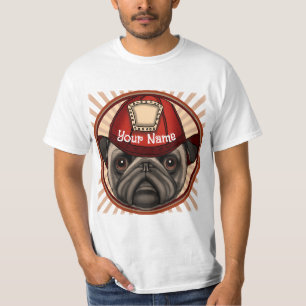 Camiseta Pug Bombeiro