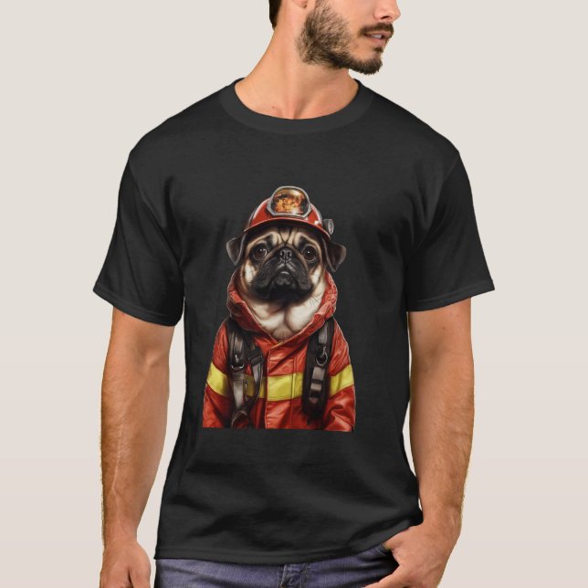 Camiseta Pug Bombeiro (Frente)