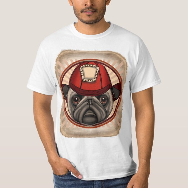 Camiseta Pug Bombeiro (Frente)