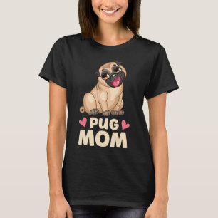 Camiseta Pug Bonito Mãe Cartoon Cachorro Cachorro Cachorro 