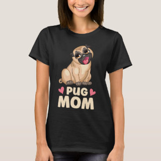 Camiseta Pug Bonito Mãe Cartoon Cachorro Cachorro Cachorro